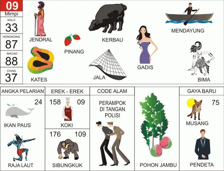 Buku Mimpi 2D Bergambar 09 Lengkap dengan Erek Erek